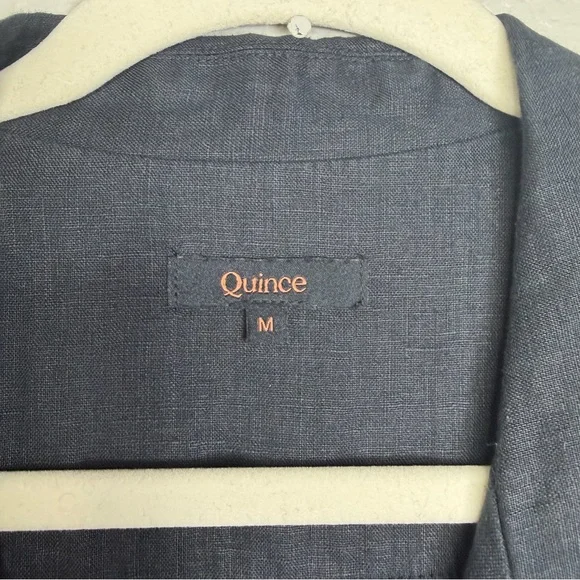 Quince Women’s Black 100% European Linen Button Front Midi Dress Size Medium - Picture 5 of 9